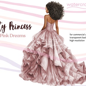 Dusty Pink Dreams - Dusty Pink Quinceamaßa Prinzessin Clipart - Aaliyah