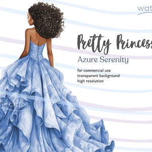 Azure Serenity Princess - Clipart principessa Quinceañera azzurra - Aaliyah