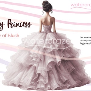 Sprenkel von Blush - Hellrosa Quinceaño Prinzessin Clipart - Joanna