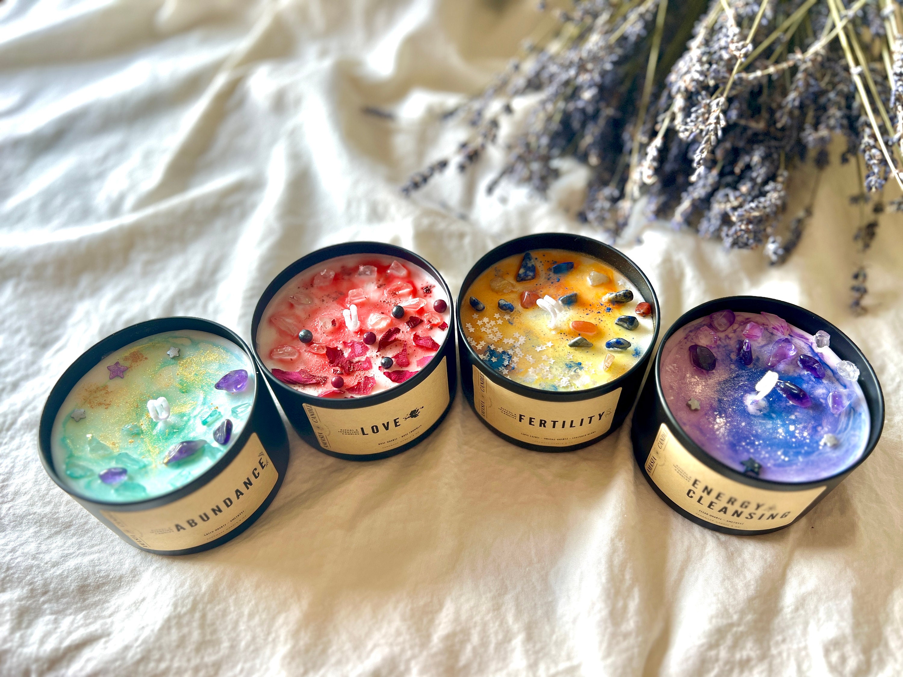 FERTILITY Candle for Pregnancy Ritual & Intention Candles Lapis Lazuli ...