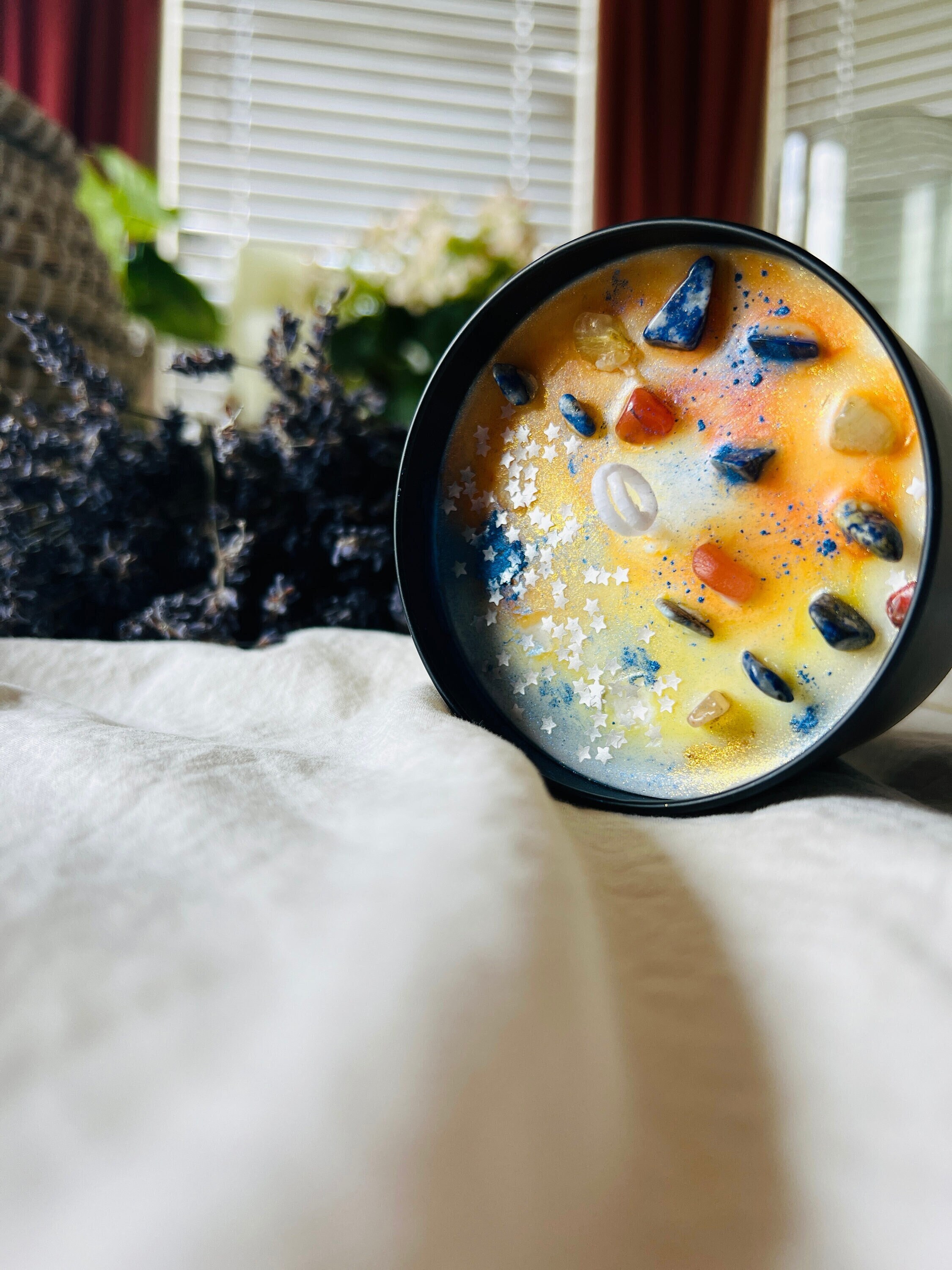 FERTILITY Candle for Pregnancy Ritual & Intention Candles Lapis Lazuli for Infertility Ritual