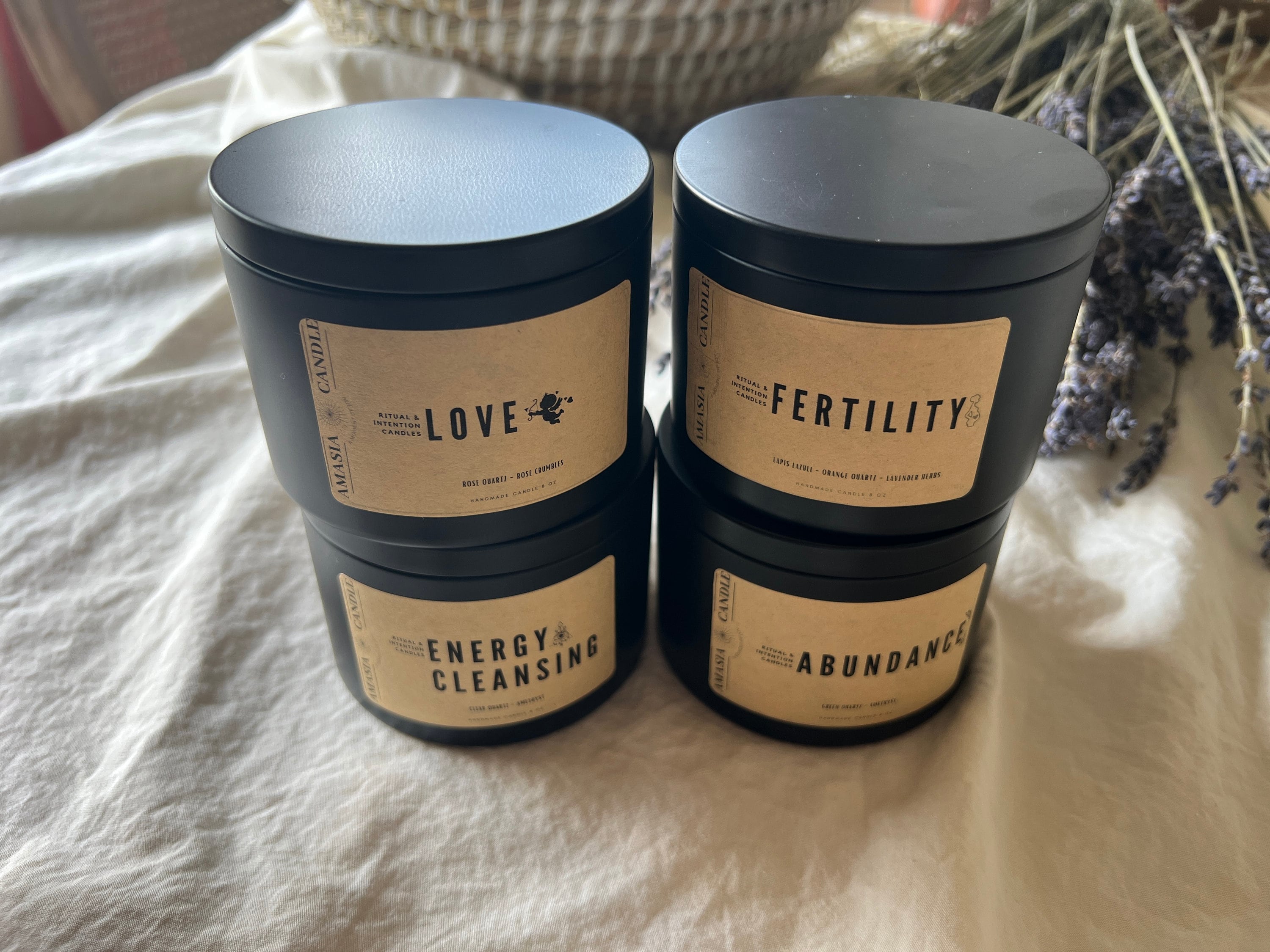 FERTILITY Candle for Pregnancy Ritual & Intention Candles Lapis Lazuli