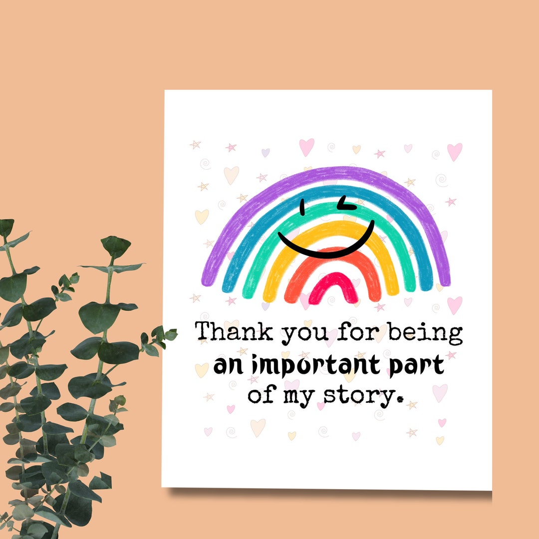 Teacher Thank You Card End of School Term Gift for Teacher Rainbow ...