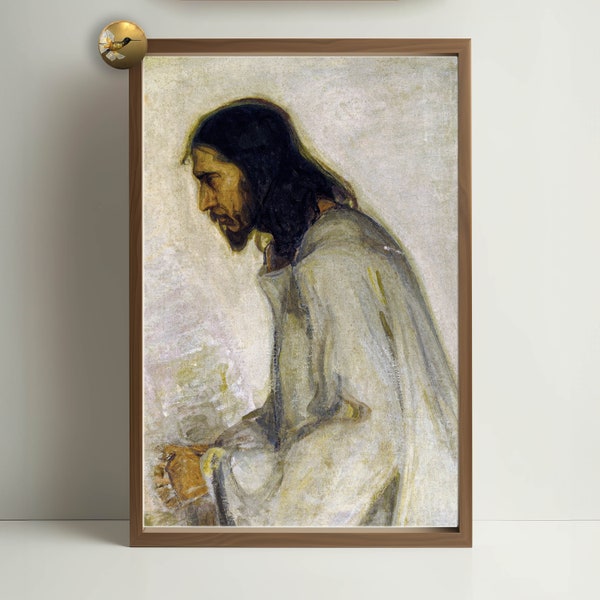 Christliche Kunst, Glaubenskunst, Erlöser Jesus Christus, biblische Kunst, Glaubenskunst, Jesus-Gemälde, digitaler Download