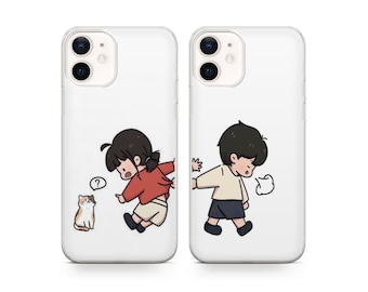 Cat lovers Couple Matching Phone Cases iPhone 15, 14, 13, 12 Pro, 11, Xs, 8, 7, Samsung S24, S22, S20, A33, Huawei P30, Pixel 8,