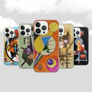 Kandinsky art Phone Case Abstract mosaic Cover for iPhone 14 13 12 Pro 11 XR 8 7, Samsung S23 S22 A73 A53 A13 A14 S21 Fe S20, Pixel 7 6A