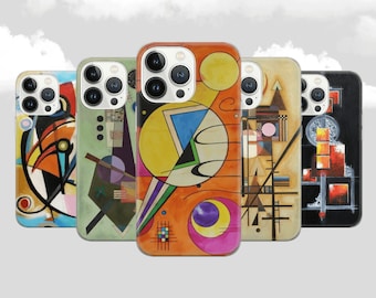 Kandinsky art Phone Case Abstract mosaic Cover for iPhone 14 13 12 Pro 11 XR 8 7, Samsung S23 S22 A73 A53 A13 A14 S21 Fe S20, Pixel 7 6A