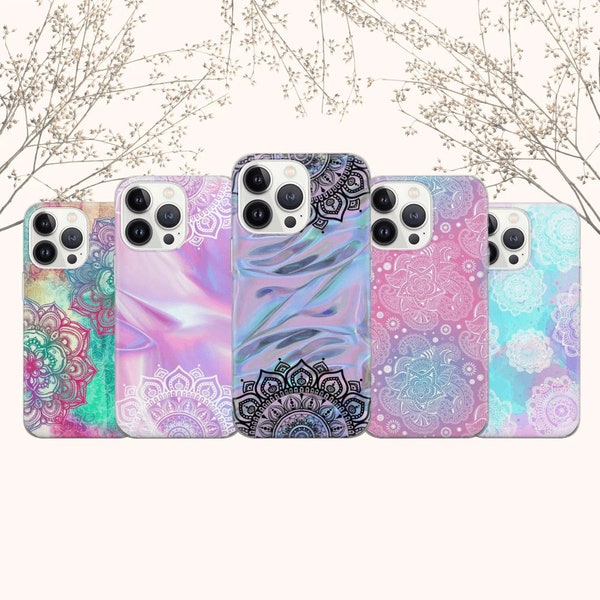 Bohemian Phone Case Mandala art Cover for iPhone 14 13 12 Pro 11 XR 8 7, Samsung S23 S22 A73 A53 A13 A14 S21 Fe S20, Pixel 7 6A