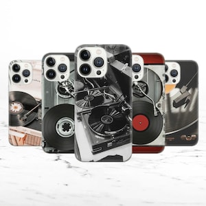 Record player Phone Case Turntable Cover for iPhone 14 13 12 Pro 11 XR 8 7, Samsung S23 S22 A73 A53 A13 A14 S21 Fe S20, Pixel 7 6A