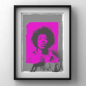 Jimi Hendrix Iconic Rock Art Print -  Iconic Music Legend Poster For Music Enthusiasts