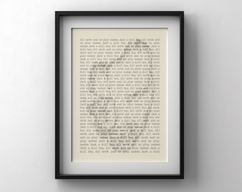 Jack is a Dull Boy Movie Inspired Art Print, The Shining Themed Wall Art For Horror Fan Gift For Kubrick Enthusiasts, Classic Horror Movie