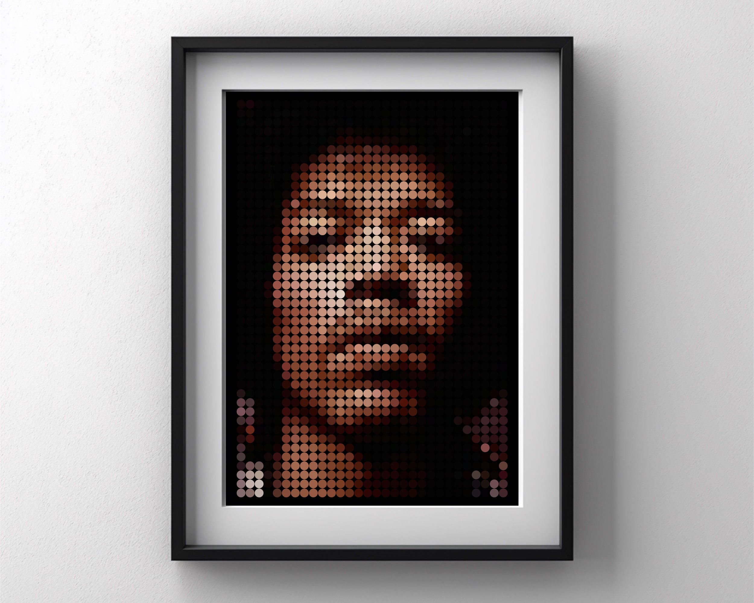 Jimi Hendrix Optical Art Print - Iconic Music Legend Portrait