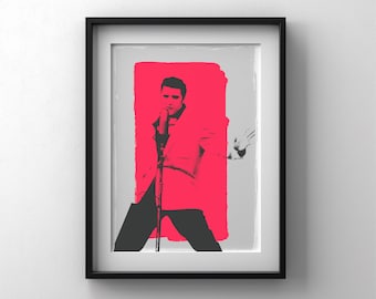 Elvis Presley King Of Rock ‘n’ Roll Iconic Pop Art Print For Music Enthusiasts