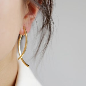 Clip On Earring Minimalism Hoop 14 Gold Silver Plated | Non Pierced Ears | New Invisible Pain Free Clip Coil Design | Jewelry Gift