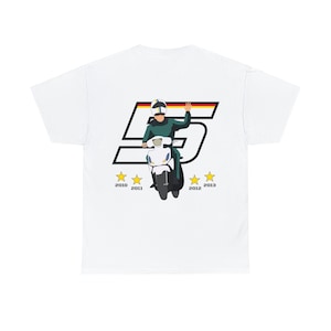 Sebastian Vettel Scooter Meme, Aston Martin Racing Formula Racing F1 Graphic Homage Unisex T-shirt, Driver Racing Championship Tee Fans Gift
