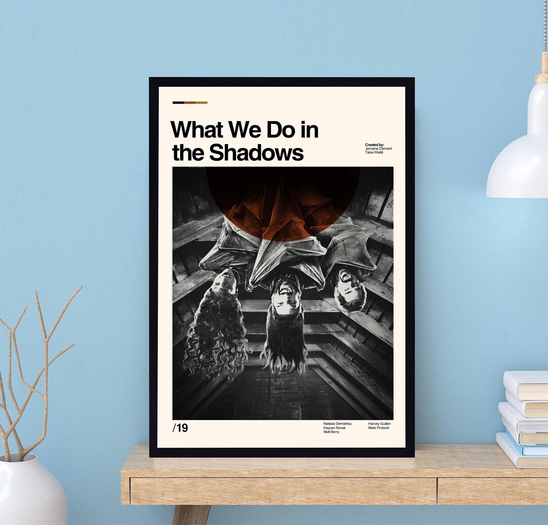 What We Do in the Shadows Poster, Retro Movie Poster, Midentury Art