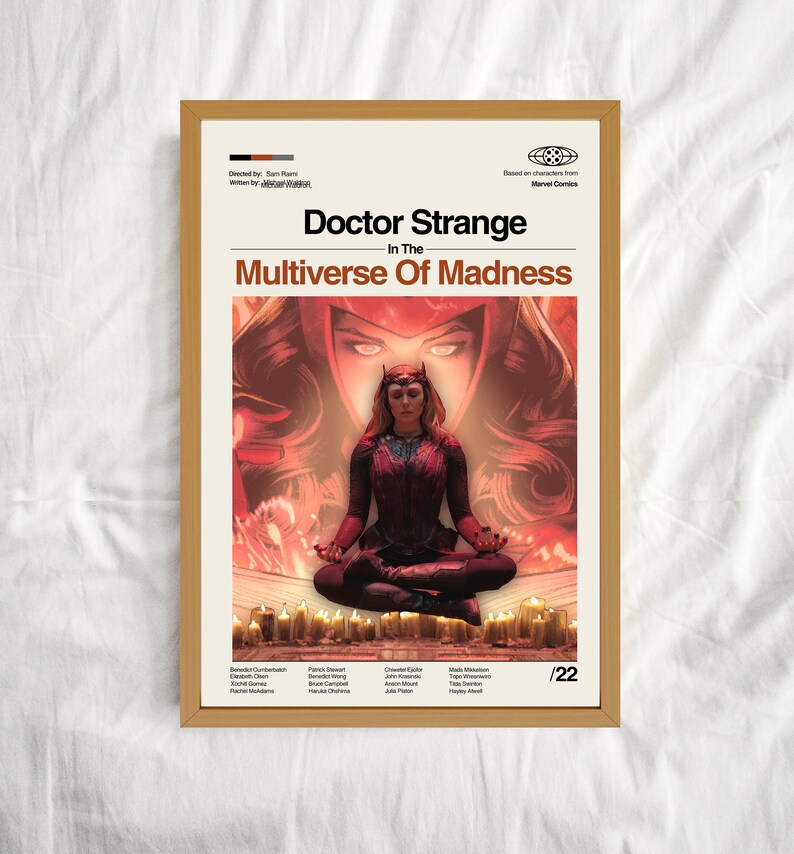 Doctor Strange In The Multiverse Of Madness Poster, Midcentury Art, Minimalist Art, Movie Poster, Vintage Poster, Modern Poster, Wall Art image 2