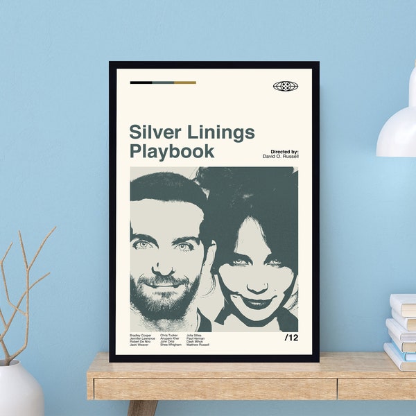 Silver Linings Playbook Poster, David O Russell, Wall Art Print, Minimalist Movie, Modern Vintage, Minimalist Art, Vintage Art, Dad Gifts