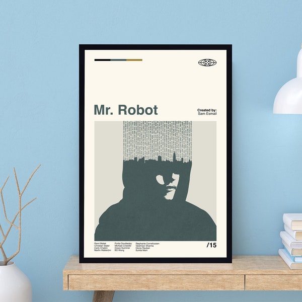 Mr Robot Poster, Sam Esmail, TV Series Poster, TV Series, Movie Poster, Vintage Movie Print, Movie Poster Art, Dad Gifts, Vintage Poster