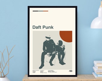 Daft Punk Music Poster, Daft Punk Poster, Daft Punk Fan, Music Poster, Album Poster, Vintage Poster, Wall Decor, Gifts For Him