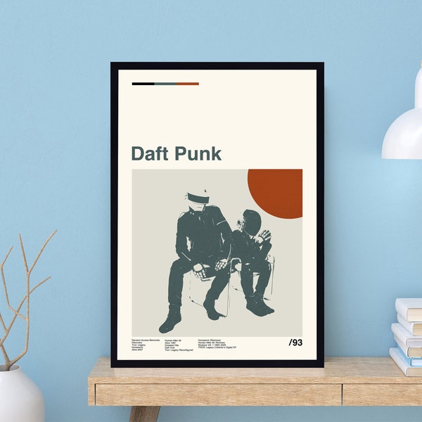 Daft Punk Music Poster, Daft Punk Poster, Daft Punk Fan, Music Poster, Album Poster, Vintage Poster, Wall Decor, Gifts For Him