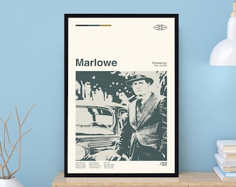 Marlowe Movie Poster, Neil Jordan, Modern Vintage Movie Poster, Minimalist Wall Art, Home Decor, Custom Poster, Wall Art Print