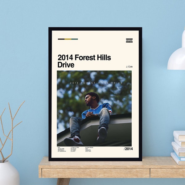 2014 Forest Hills Drive Music Poster,  J. Cole, Music Poster, Vintage Poster, Album Cover Poster, Gifts For Fan, Song Poster, Music Print