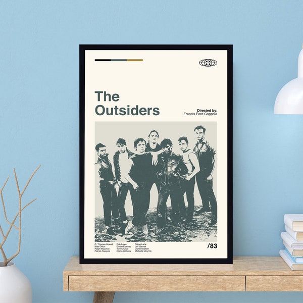 The Outsiders Poster, Francis Ford Coppola, Retro Movie Poster, Minimalist Art, Vintage Poster, Midcentury Art, Movie Poster, Home Decor