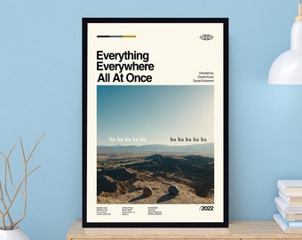 Everything Everywhere All At Once Poster, Daniel Kwan, Retro Movie Poster, Minimalist Art, Vintage Poster, Modern Art, Wall Decor