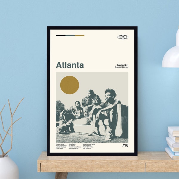 Atlanta Poster, Atlanta Movie Poster, Retro Movie Poster, Abstract Poster, Retro Poster, Minimalist Art, Vintage Poster, Wall Decor