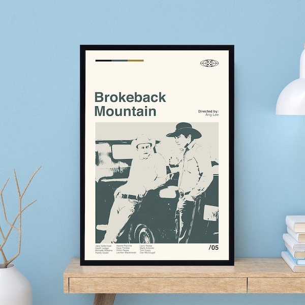 Brokeback Mountain Poster, Brokeback Mountain Movie, Retro Movie Poster, Minimalist Art, Vintage Poster, Modern Art, Wall Decor, Home Decor