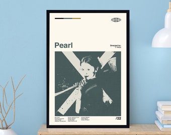 Pearl Movie Poster, Pearl Poster, Ti West, Abstract Poster, Retro Poster, Minimalist Art, Vintage Poster, Wall Decor, Movie Art, Home Decor
