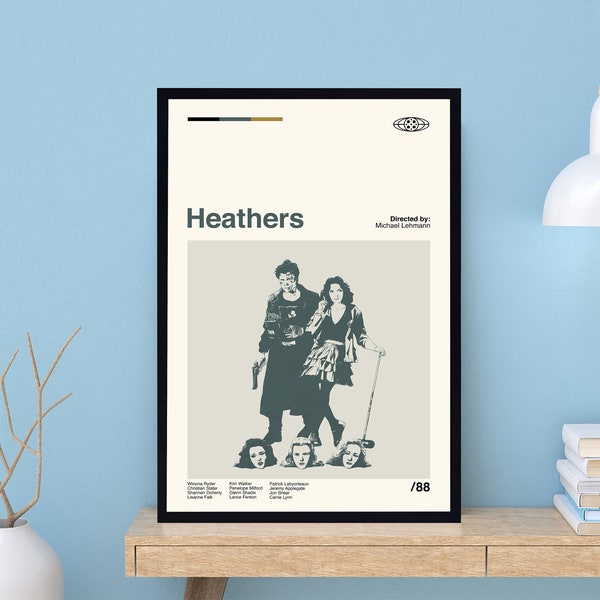 Heathers Poster, Heathers Movie, Michael Lehmann, Retro Movie Poster, Minimalist Art, Vintage Poster, Modern Art, Wall Decor, Home Decor