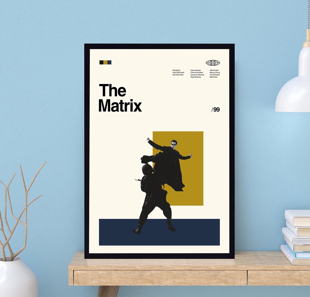 The Matrix Movie Poster, the Matrix Poster, Midcentury Art, Retro ...
