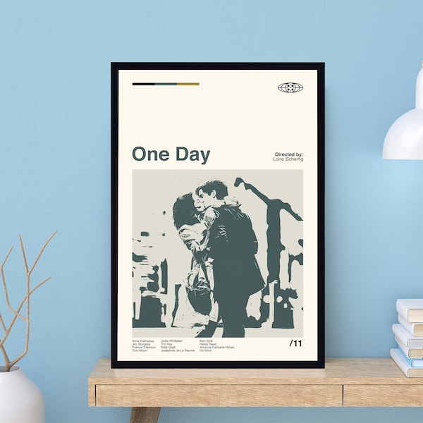 One Day Movie, One Day Poster, Lone Scherfig, Retro Movie Poster, Minimalist Art, Vintage Poster, Modern Art, Wall Decor, Home Decor