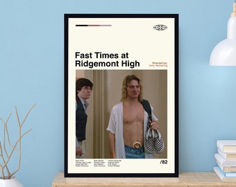 Fast Times At Ridgemont High Poster, Amy Heckerling, Movie Poster, Vintage Poster, Modern Art, Midcentury Poster, Film Poster, Wall Decor