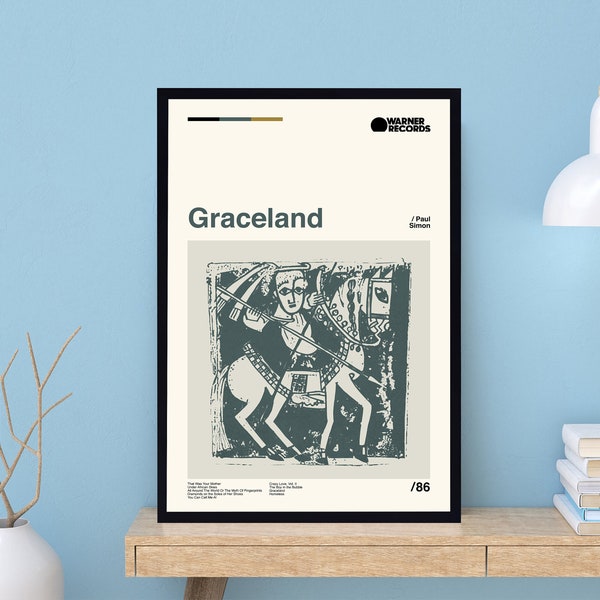 Graceland Poster, Graceland Music, Paul Simon Music, Paul Simon Fan, Paul Simon Poster, Music Poster, Vintage Poster, Gifts For Him