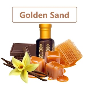 Golden Sand Attar | Sweet Chocolate Caramel Perfume Oil | Vanilla Honey Scent | Unisex Long-Lasting Fragrance | Alcohol-Free Attar