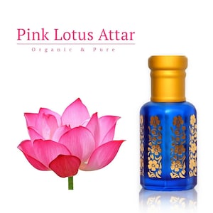 Pink Lotus Attar Oil: Alcohol-Free Floral Perfume, Kannauj Attar