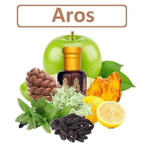 Aros Perfume oil | Office Use  Unisex Attar | Fresh Mint Green Apple Attar | Lemon Amber Tonka Fragrance | Alcohol-Free Long Lasting Scent