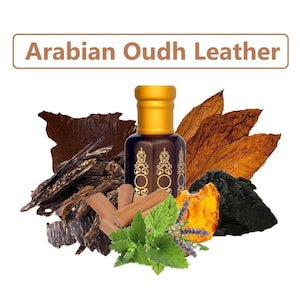 Arabian Oudh Leather Attar: Smoky Woody Perfume Oil, Alcohol-Free
