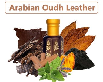 Arabian Oudh Leather Attar: Smoky Woody Perfume Oil, Alcohol-Free