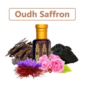 Oudh Saffron Attar | Exotic Perfume Oil | Oudh attar | Sweet Spicy Arabic Fragrance | Unisex Natural Scent | Long Lasting | Alcohol-Free