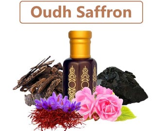 Oudh Saffron Attar: Exotic Arabic Perfume Oil, Alcohol-Free