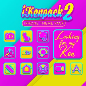 iKenpack iOS Theme, App Icons, iPhone Theme, Icon Pack Set, iOS 16 Icons, iPhone icons, icon pack for ipad, iPhone theme, iphone icon pack
