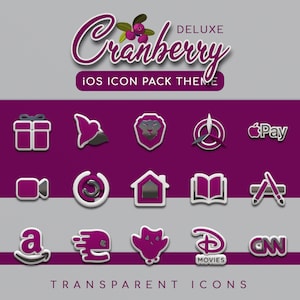 CRANBERRY iPhone icon pack, iOS Theme, App Icons, Icon Pack Set, iOS 16 Icons, iPhone icons, icon pack for ipad, iPhone theme, iOS icon pack