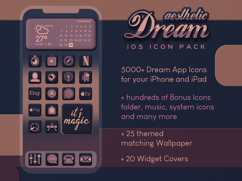Dream iPhone Icon Pack, Ios Theme, App Icons, Icon Pack Set, Ios 16 ...