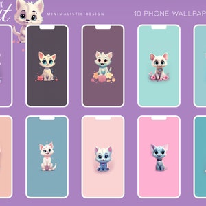 4K Top Anime Cat Phone Wallpaper Bundle, iPhone Kawaii Cute Cat ...
