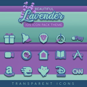 LAVENDER iPhone icon pack, iOS Theme, App Icons, Icon Pack Set, iOS 16 Icons, iPhone icons, icon pack for ipad, iPhone theme, iOS icon pack