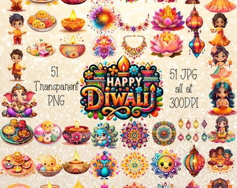 Happy Diwali Indian Festival of Lights Clipart Hindu Diwali Decoration Cute PNG Diwali Lights Diya Ganesha Lakshmi Rangoli Fireworks Clipart